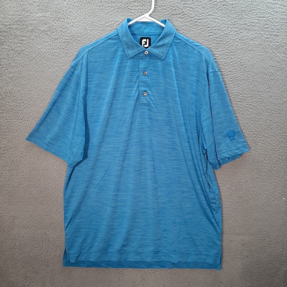 Footjoy Shirt Adult Large Blue Gray Heather Golf Polo Performance Stretch Preppy
